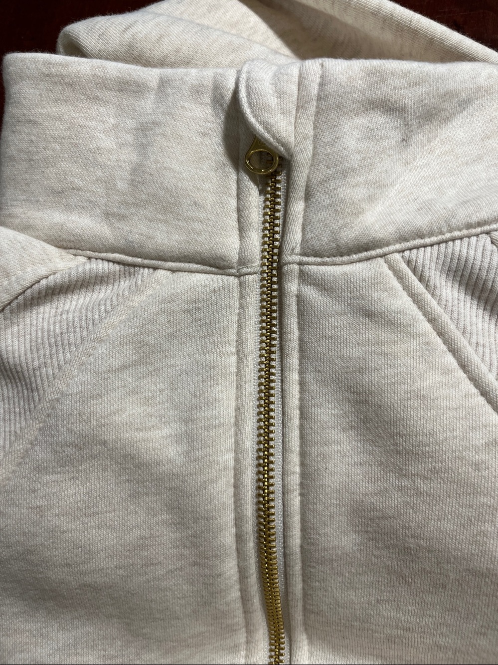 MEMBERS MARK Cream  Cropped Fleece Half Zip Pullover Sweatshirt  M NWOT - Picture 7 of 10